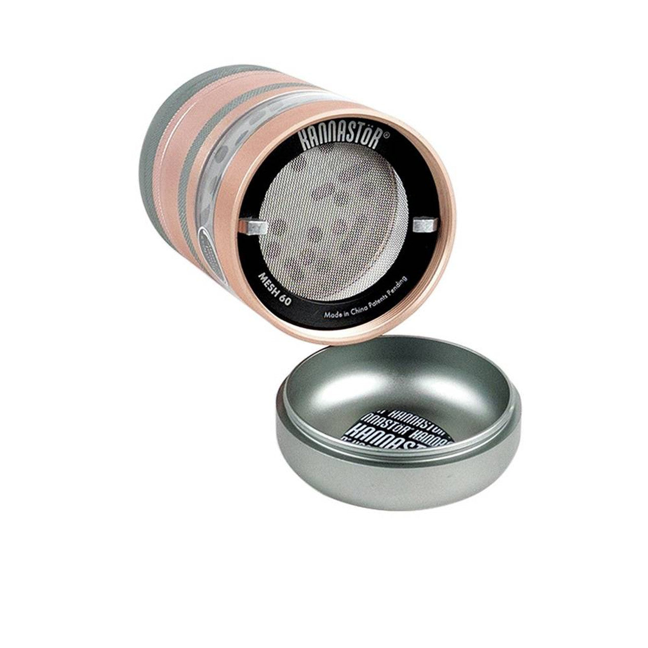 KANNASTOR GR8TR SILVER V2 SERIES GRINDER w/SOLID SCREEN CHAMBER & STAINLESS