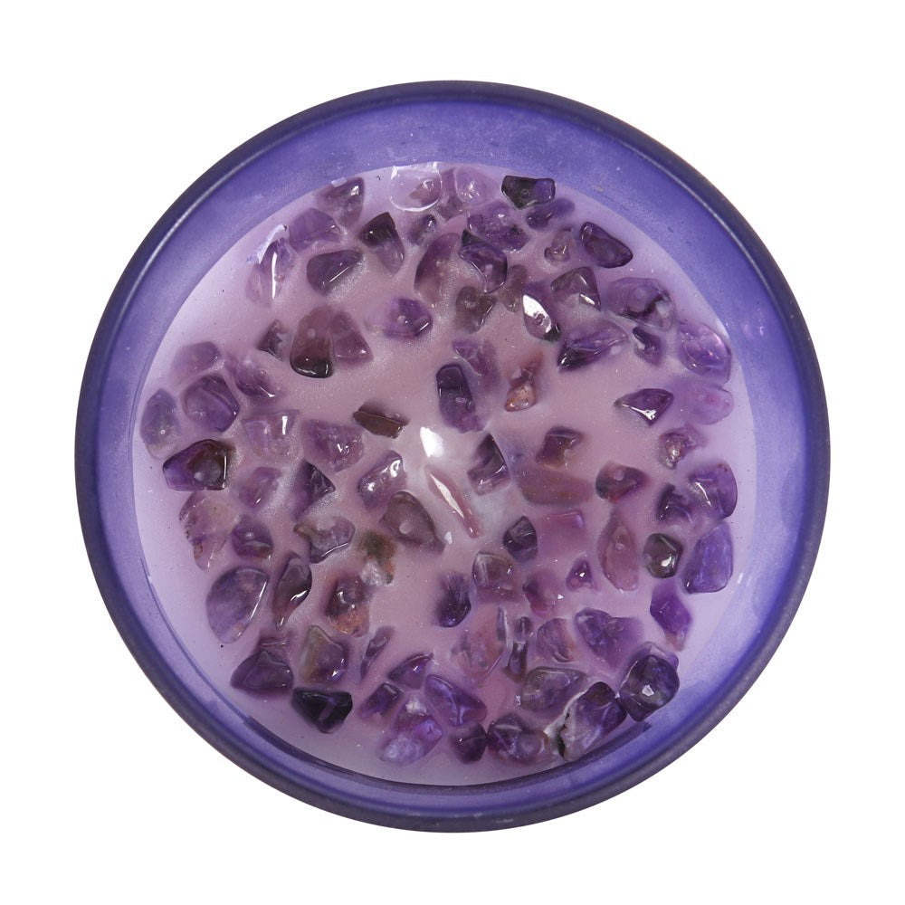 Bougie en cristal de lavande pour le chakra du troisième œil