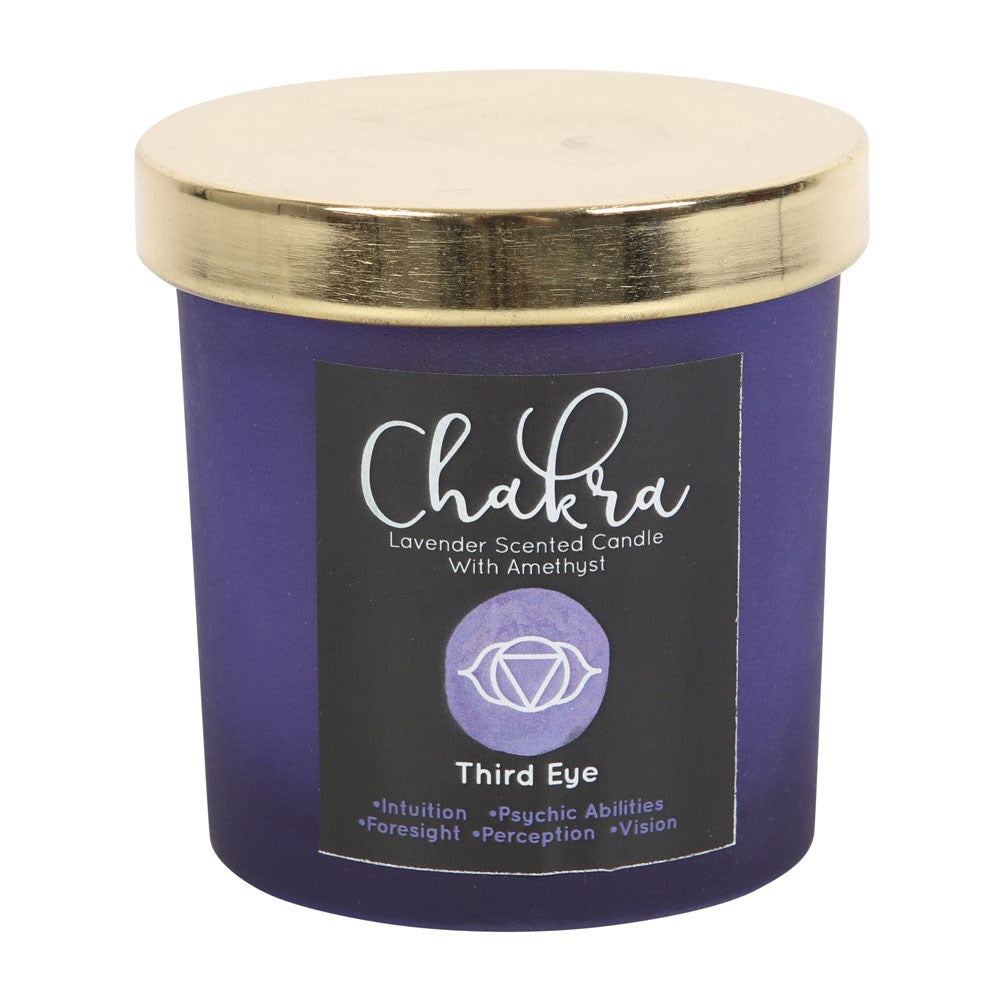Bougie en cristal de lavande pour le chakra du troisième œil