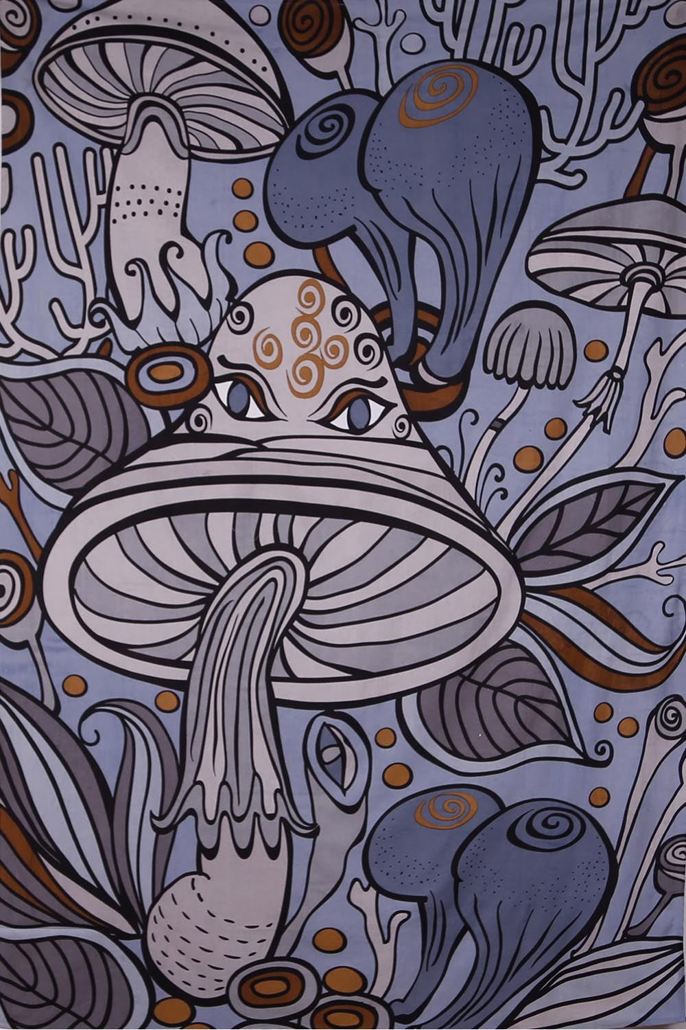 Tapisserie Champignons Gris 60x90