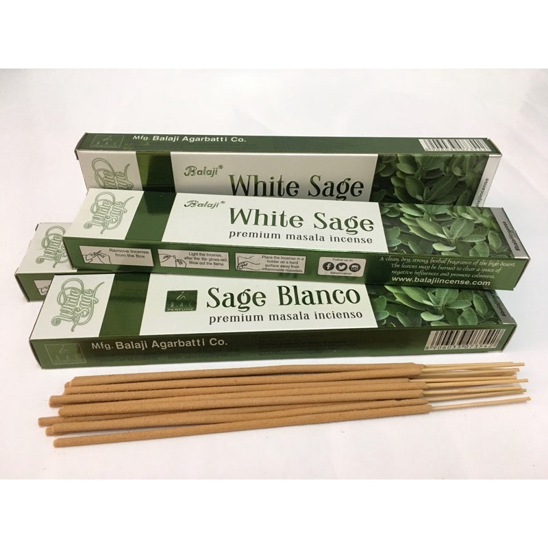 Balaji - Sauge Blanche - Bâtonnets d'encens 15 grammes