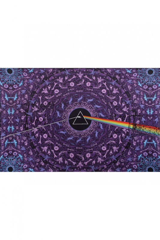 Tapisserie violette avec paroles de Pink Floyd Dark Side 60x90 - Œuvre de Chris Pinkerton