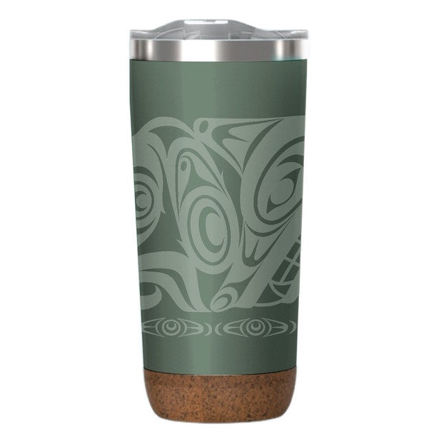 Cork Base Travel Mugs - Urban Wolf by Maynard Johnny Jr., 20oz