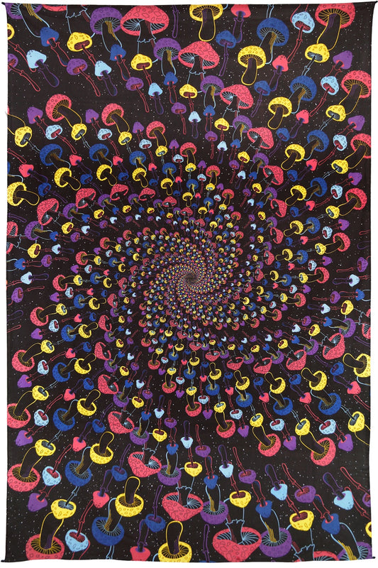 Tapisserie spirale 3D Champignons 60x90