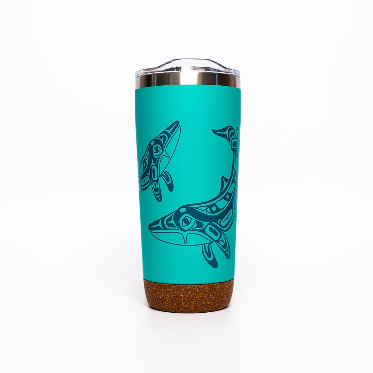 Cork Base Travel Mugs - Humpback Whale by Gordon White, 20oz