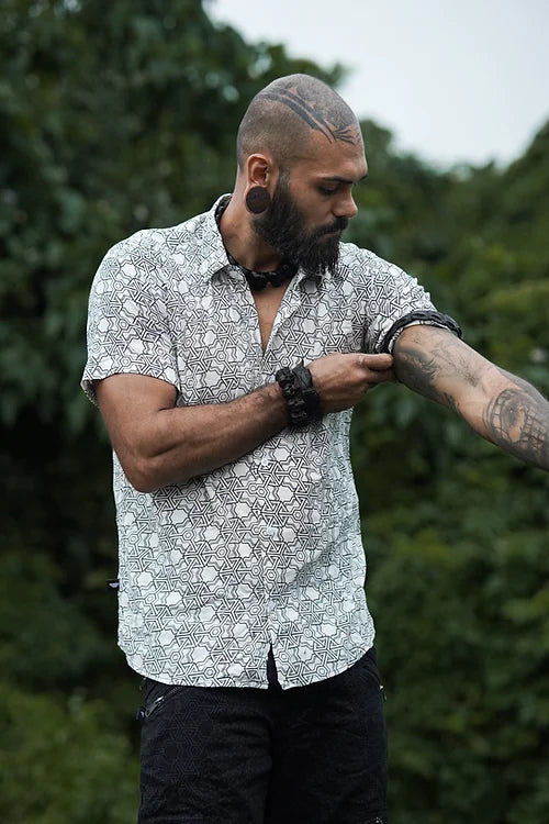 Cotton Shirt Pythagoras White