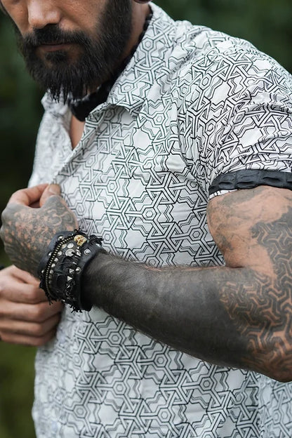 Cotton Shirt Pythagoras White