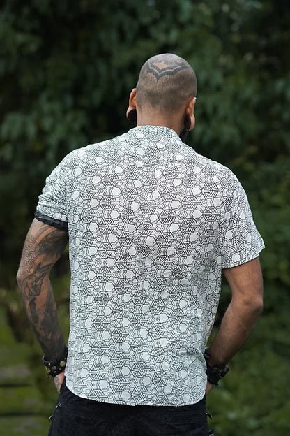 Cotton Shirt Pythagoras White