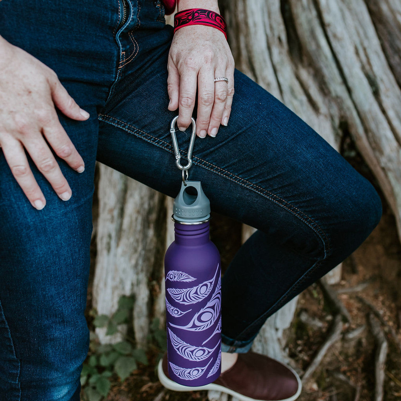 Water Bottle - Feather by Simone Diamond