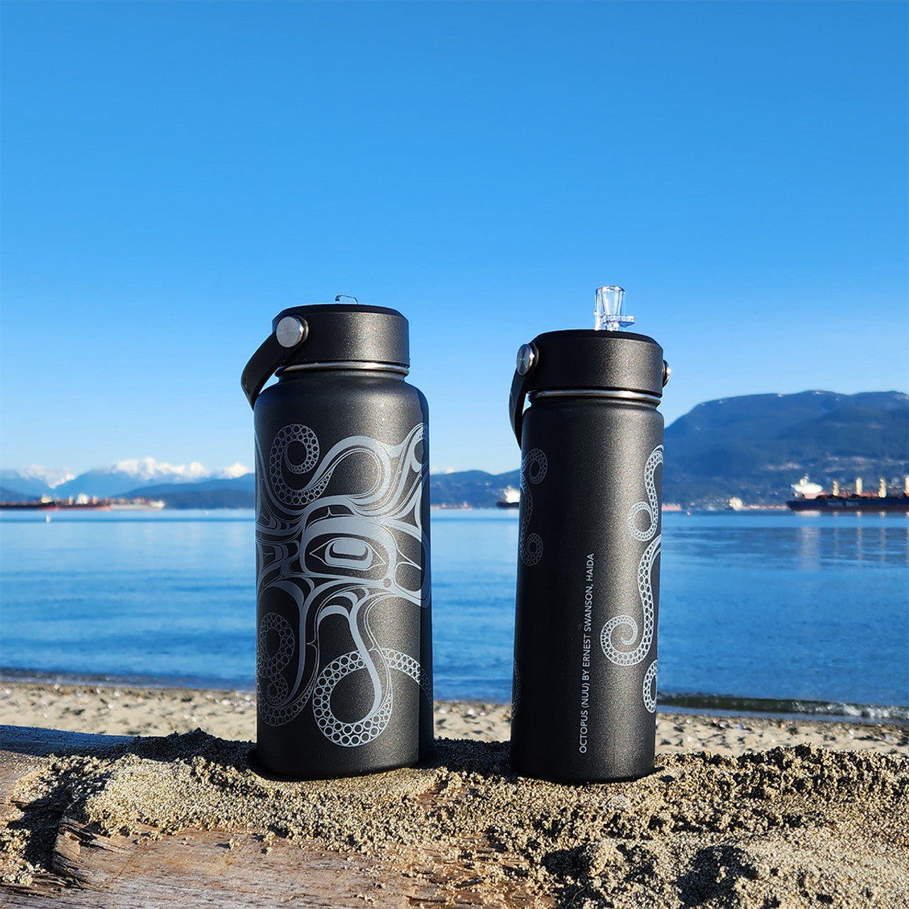 Wide Mouth Insulated Bottles - Octopus (Nuu) by Ernest Swanson, 32 oz