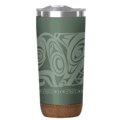 Cork Base Travel Mugs - Urban Wolf by Maynard Johnny Jr., 20oz