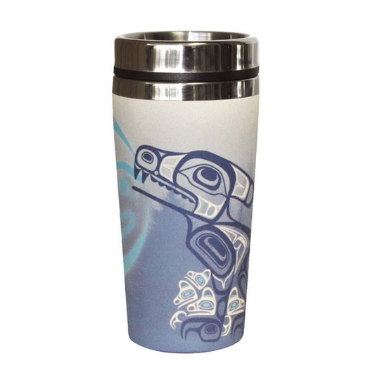 Bamboo Travel Mug - Wolf Family by Corey Bulpitt