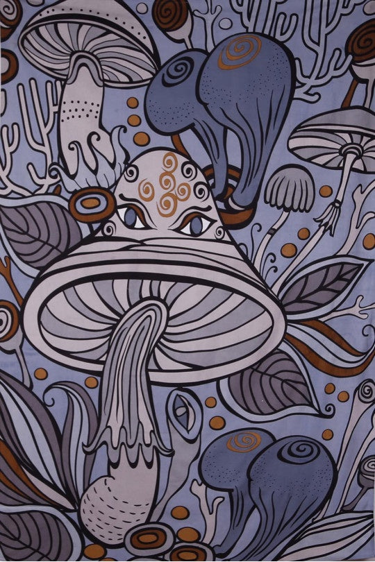 Shroom Teacher Grey Tapestry 60x90