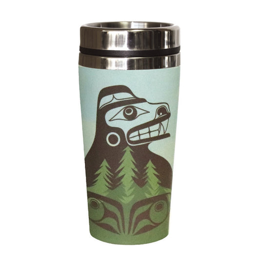 Bamboo Travel Mug - Bear The Tree Hugger by Allan Weir