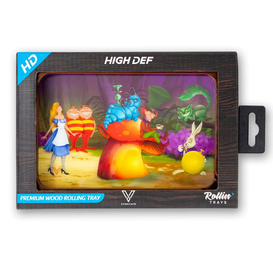 V Syndicate High-Def 3-D Wood Rolling Tray Small - Alice Mushroom