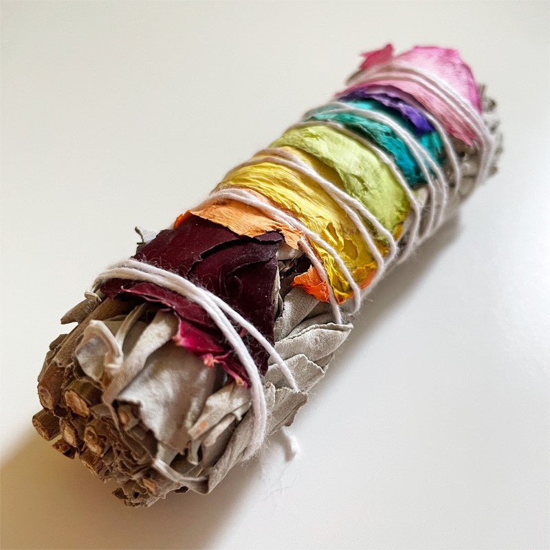 Pétales de rose des sept chakras - Sauge blanche suprême de Californie
