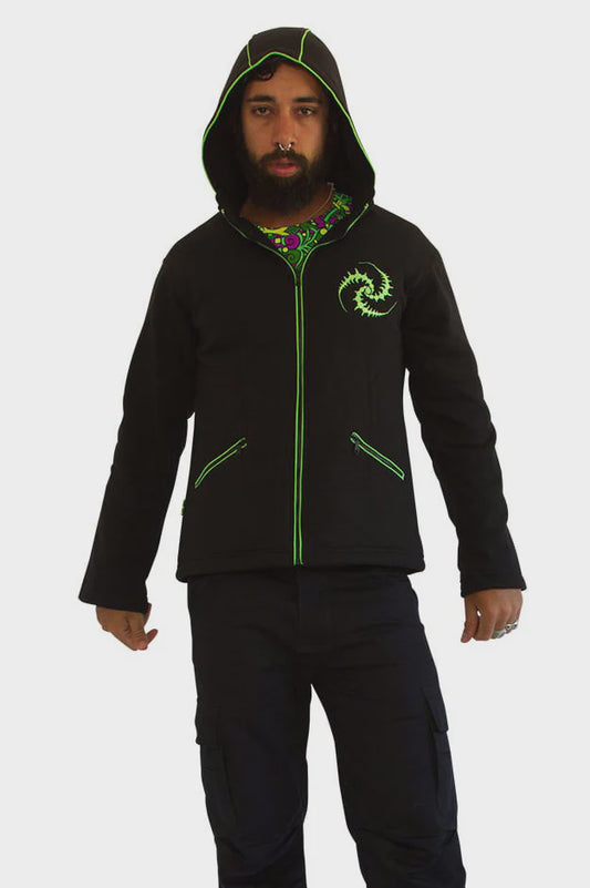 Morph Jacket Round Hood : Lime Triskelion